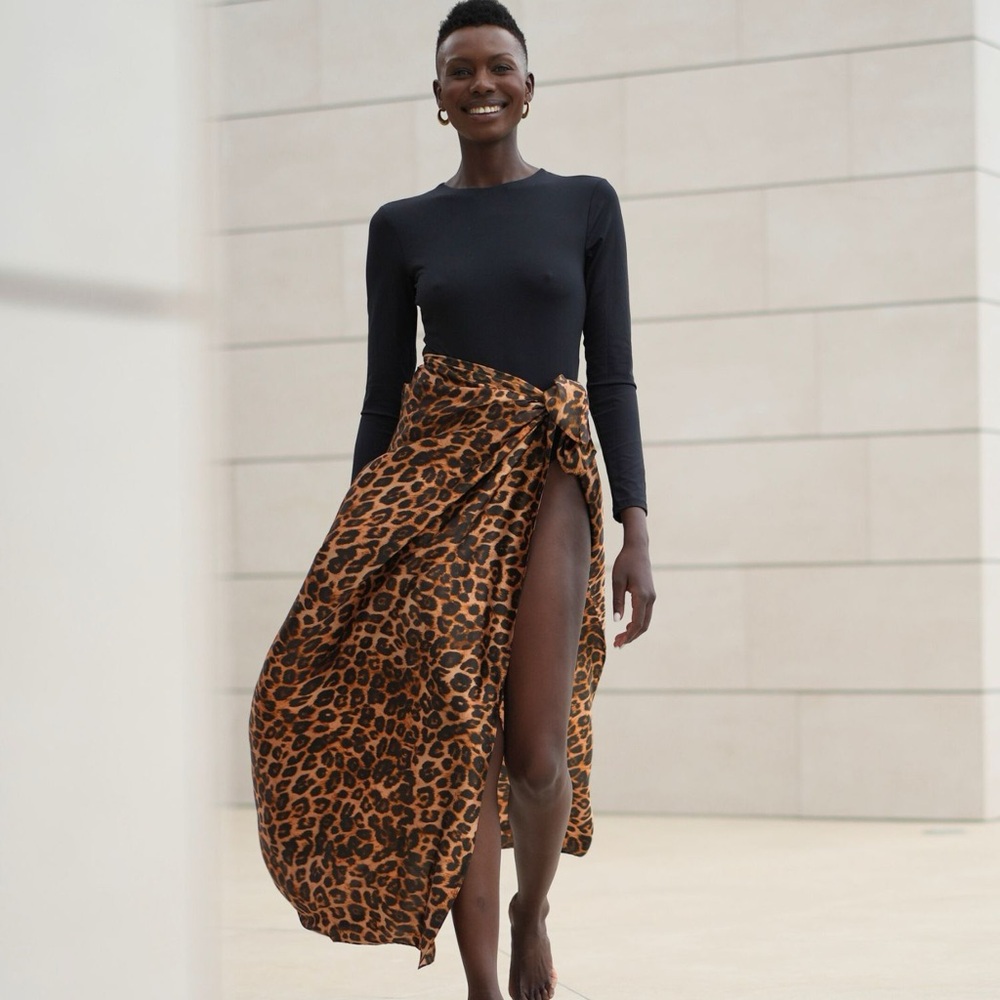 Leopard Print “Kendall & James” Wrap Sarong (70”x56”)